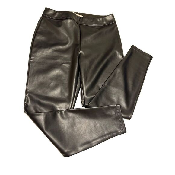 SO Faux Leather Trouser Pants High Rise Legging Slip On Women’s Size L - Picture 1 of 15